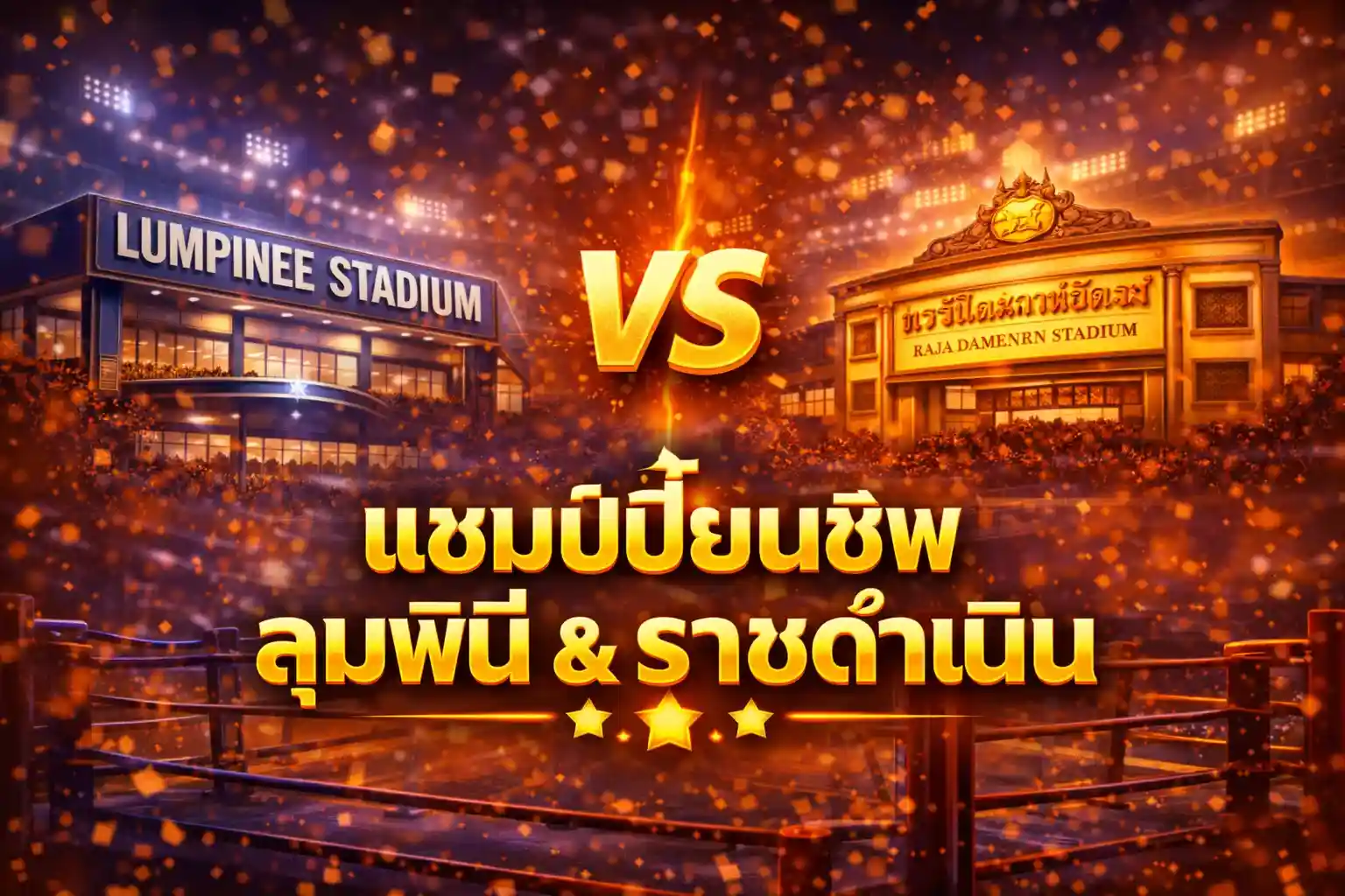 ภาพเปรียบเทียบสนามมวยลุมพินีและราชดำเนิน สังเวียนมวยไทยมาตรฐานระดับโลก